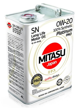   MITASU PLATINUM PAO SN 0W-20 100% Synthetic 