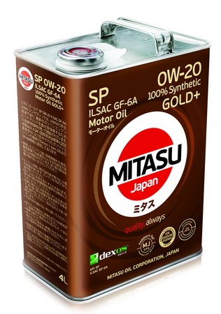   MITASU GOLD Plus SP 0W-20 ILSAC GF-6A 100% Synthetic 